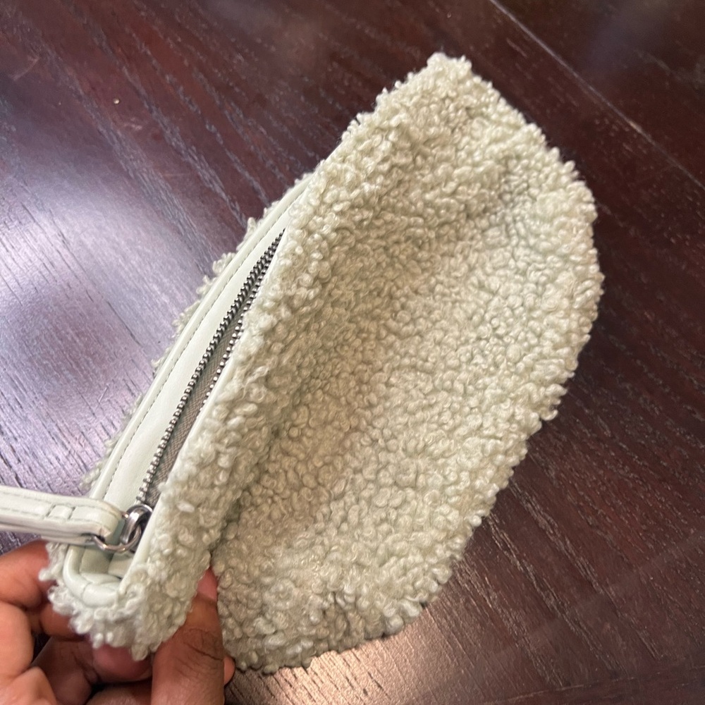 Mint green wristlet purse